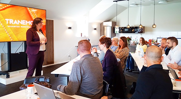 Louise informing at internal Tranemo Safety Academy Image-Sustainability-Tranemo-safety-academy-internal